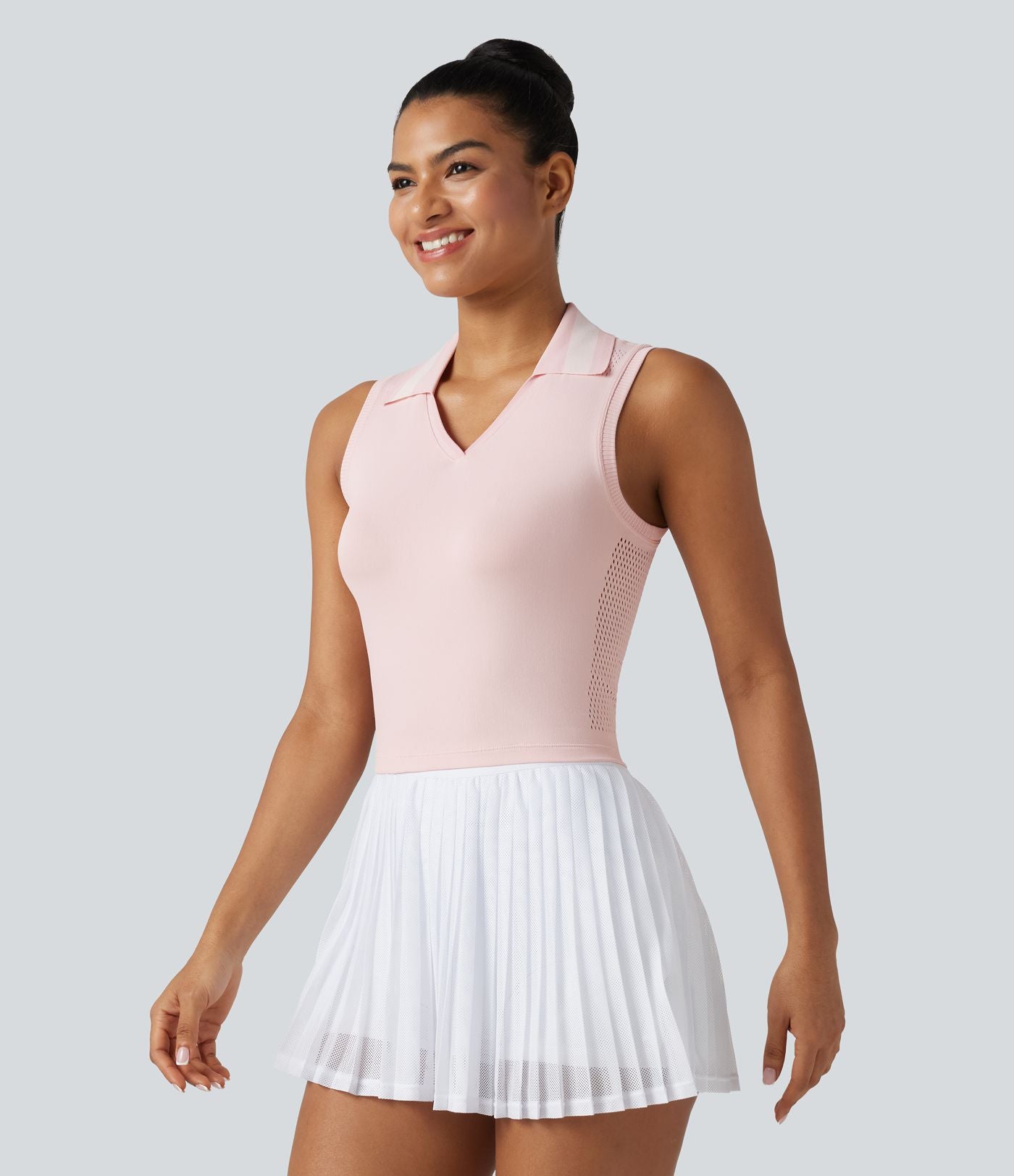 Débardeur de tennis OneForm Seamless Flow à revers color block en maille respirante