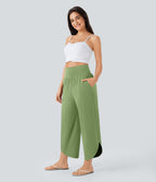 Pantalon fluide resort Breezeful™ à séchage rapide, coupe fendue et effet ventre plat