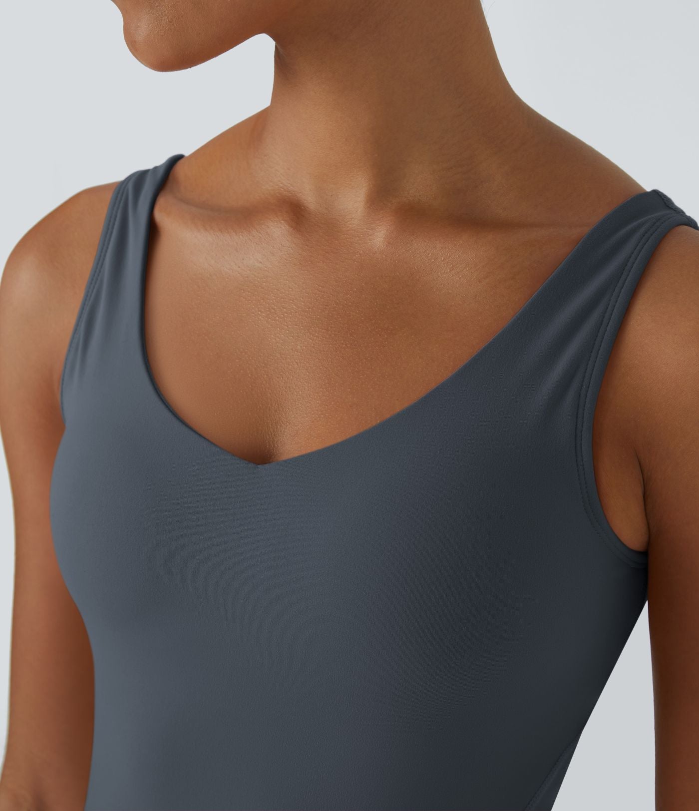 Softlyzero™ Plush Top Débardeur Uni Col en V Soutien-Gorge Intégré