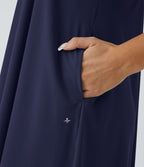 Robe décontractée mi-longue Breezeful™ dos nageur poche latérale fluide asymétrique séchage rapide A-C