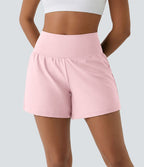Short yoga 2-en-1 SoftlyZero™ Airy effet frais InstantCool taille très haute 12,5 cm avec poches, longueur allongée