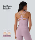 Top bretelles yoga Halara UltraSculpt™ Cool séchage rapide, dos nu avec bonnets moulés - UPF50+