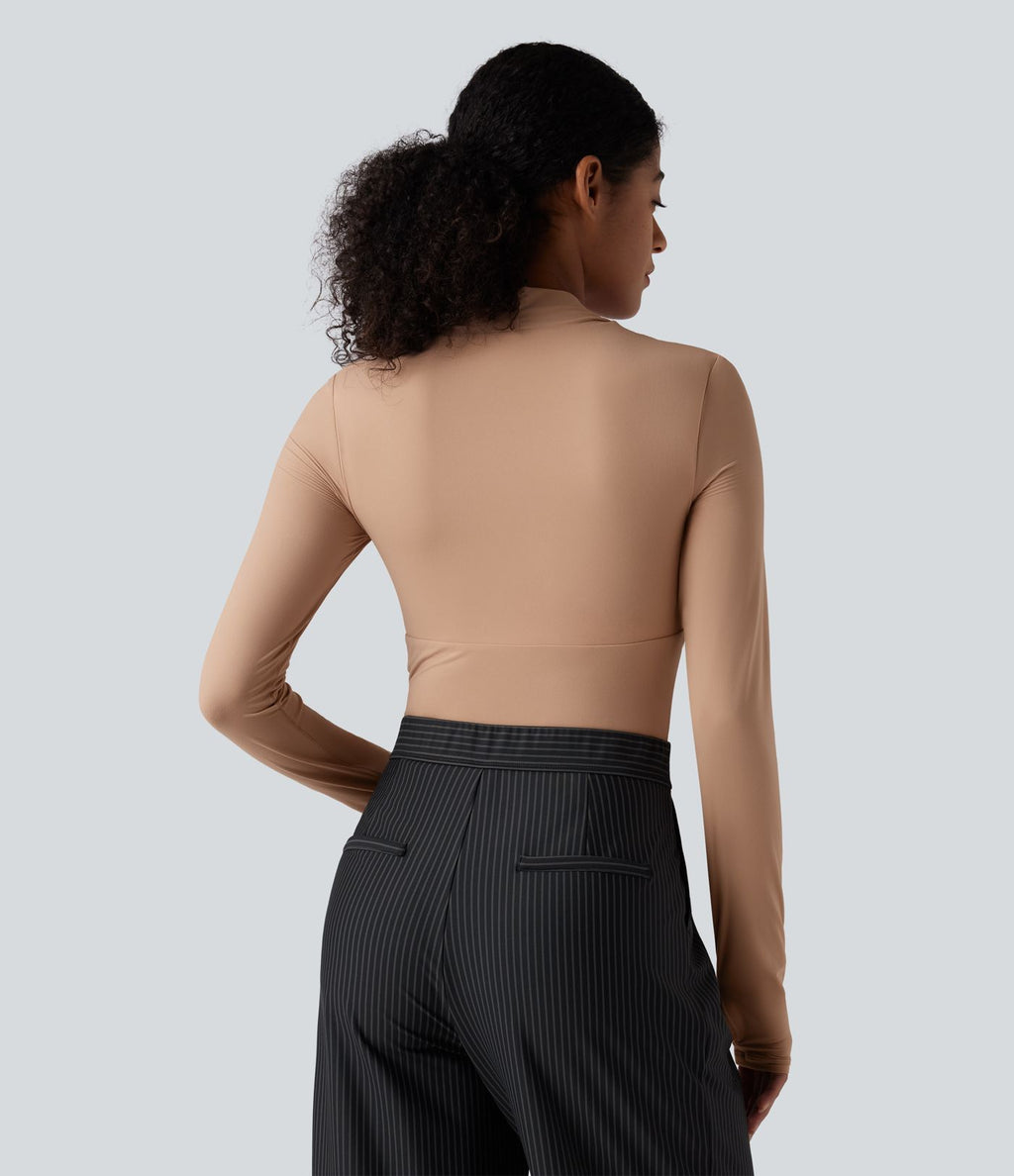 Body casual push-up ultra-extensible à manches longues avec passants pouces - Bonnet A/B