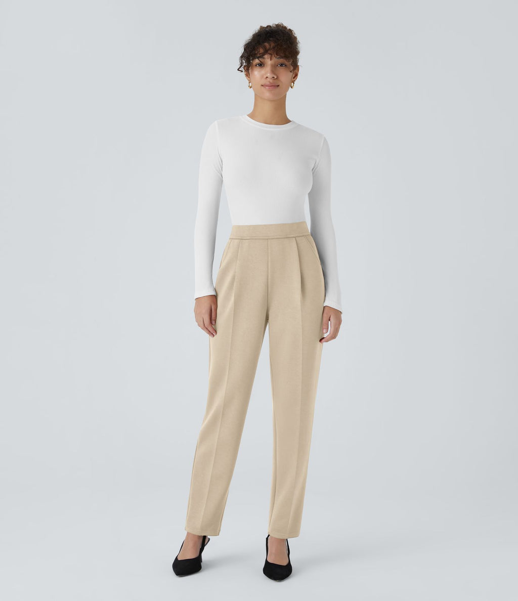 Pantalon de travail Halara Flex™ fuselé, taille haute, avec poches