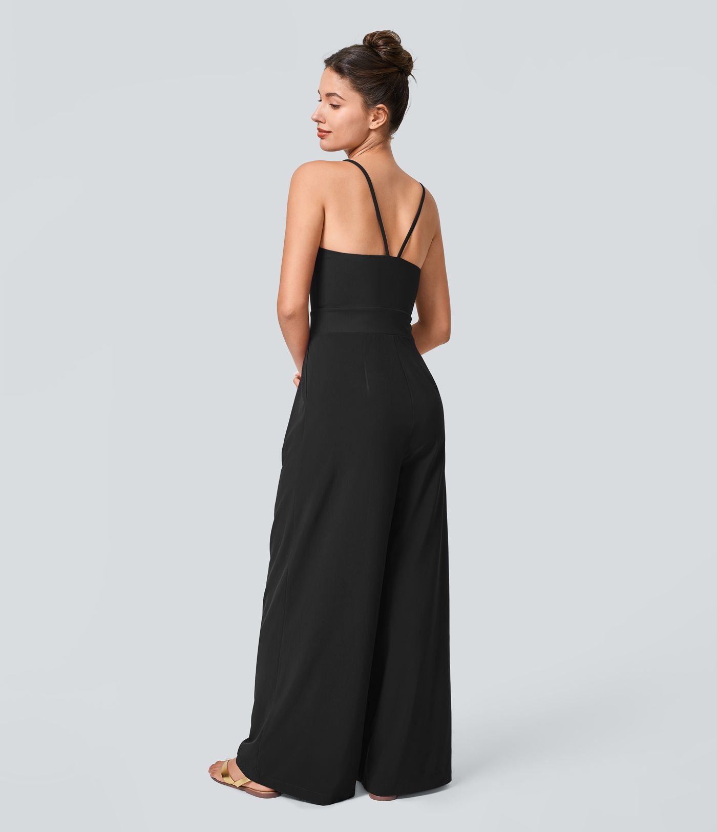 Breezeful™ Combinaison Dos Nu Poche Zippée Invisible Sur le Côté Jambe Large Séchage Rapide