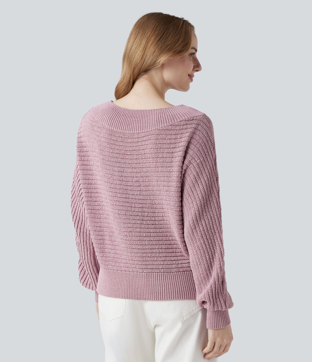 Pull épaules dénudées à manches longues