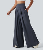 Pantalon yoga ample SoftlyZero™Airy effet frais InstantCool à plis taille haute avec poches