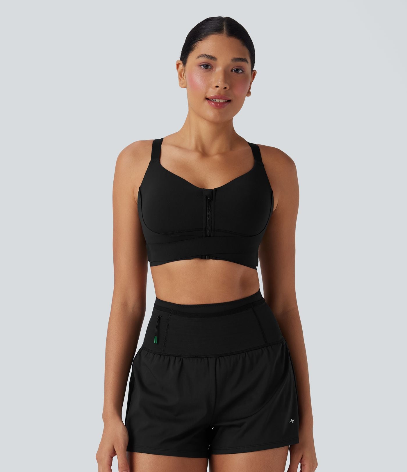 Brassière de sport course SpeedWave™ soutien intermédiaire push-up zip boucle réglable séchage rapide bonnets A-C