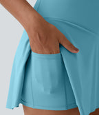 Jupe de tennis mini 2-en-1 quotidienne SoftlyZero™ Airy avec croisement, poche latérale et effet frais InstantCool, Lucid, protection solaire UPF50+