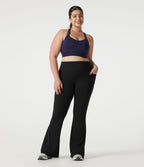Legging flare évasé gainant grande taille Halara UltraSculpt™ taille haute, effet push-up fessier avec poches