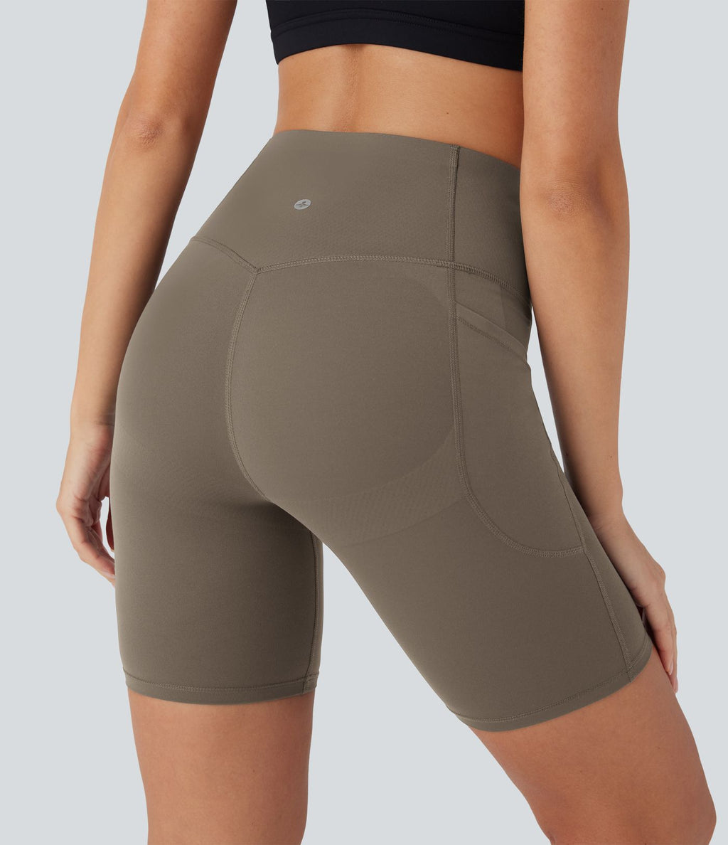 Short cycliste 17,5 cm d'entraînement gainant galbant taille haute avec poches Halara UltraSculpt™