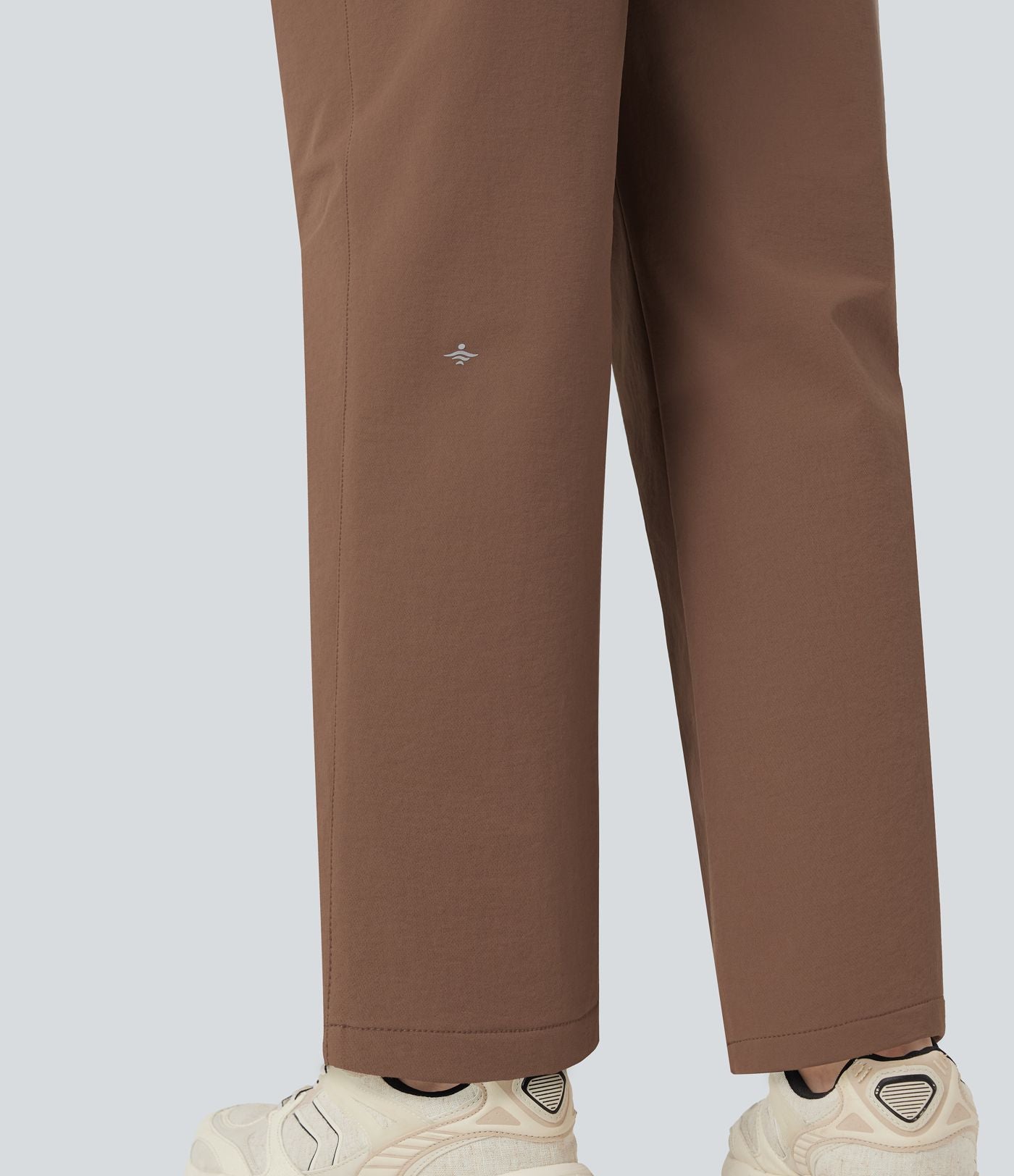 Pantalon de randonnée droit déperlant taille mi-haute avec poches
