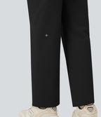 Pantalon de randonnée droit déperlant taille mi-haute avec poches