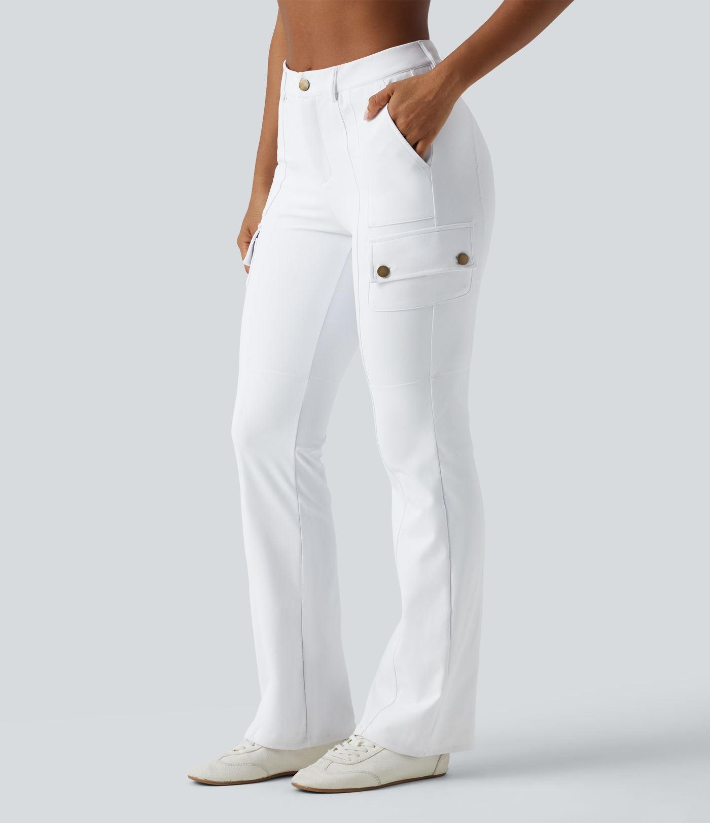 Pantalon cargo bootcut randonnée taille moyenne DayStretch avec poches