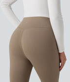 Pantalon yoga évasé polaire taille haute