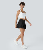 Jupe de tennis SoftlyZero™ Airy taille haute confortable 2-en-1 poches latérales croisées évasée effet frais