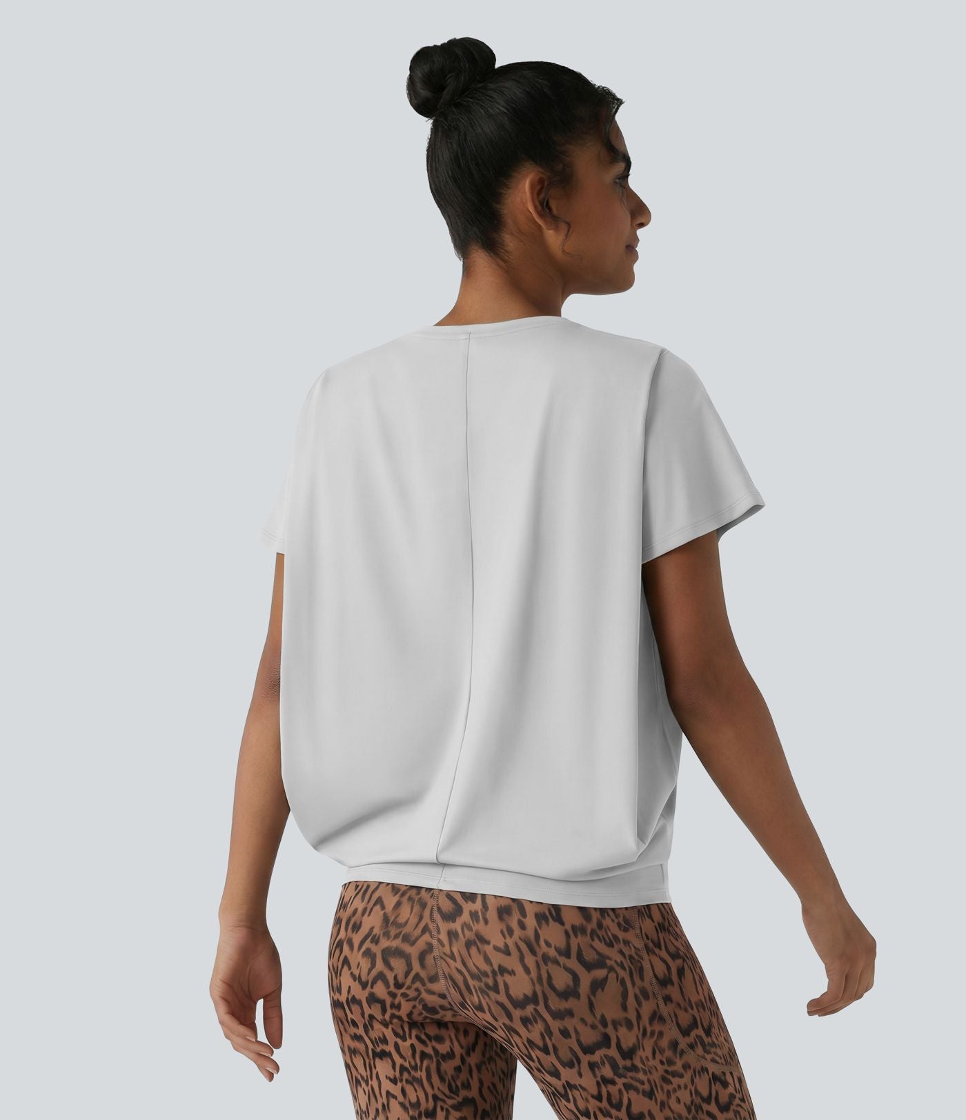 Haut de sport col rond manches courtes effet frais InstantCool avec fronces, protection solaire UPF50+