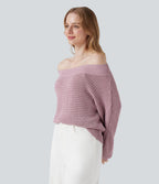 Pull épaules dénudées à manches longues