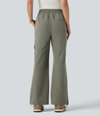 Pantalon de randonnée bootcut, taille haute, cordon et poches