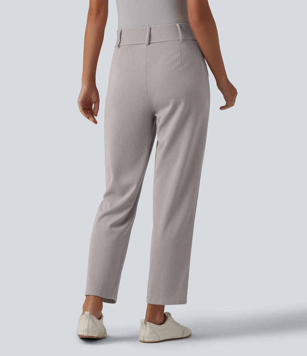 Halara Flex™ Pantalon tailleur fuselé taille haute en tissu gaufré avec poches