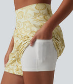 Short taille haute 2 en 1 à motif coquillage 12,5 cm avec poches