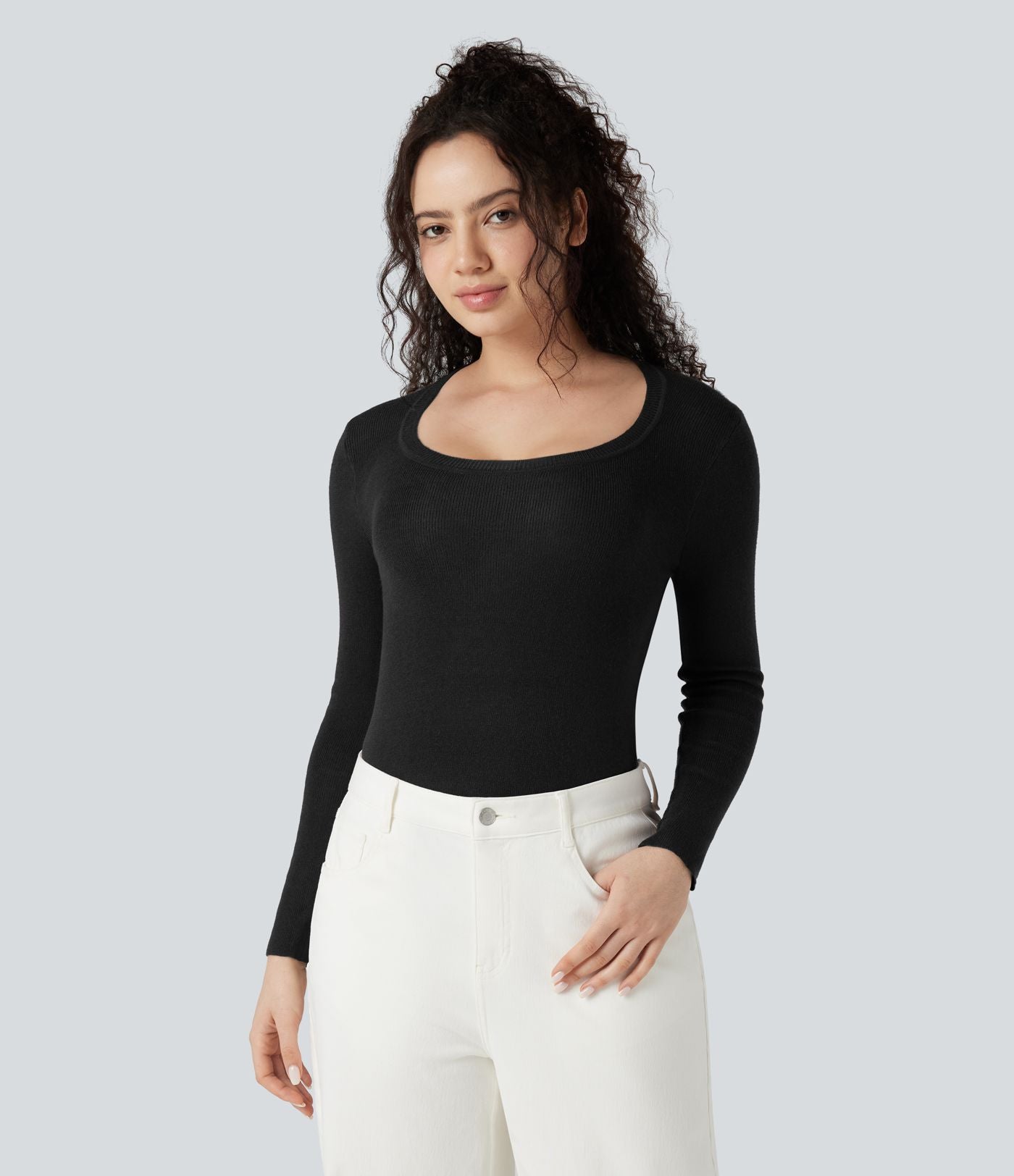 Pull col U manches longues
