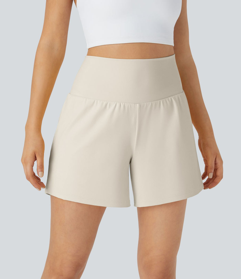 Short yoga 2-en-1 SoftlyZero™ Airy effet frais InstantCool taille très haute 12,5 cm avec poches, longueur allongée
