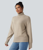 Pull laine col montant manches longues