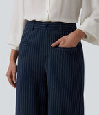 Pantalon Halara Flex™ tailleur large taille mi-haute à rayures à effet frais InstantCool et poches