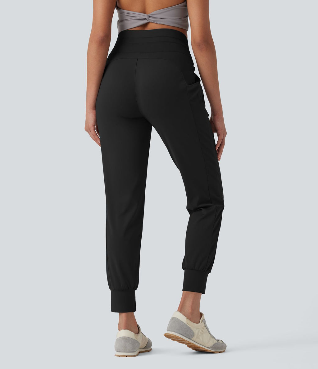 Jogging yoga taille haute cordon séchage rapide avec poches - UPF40+