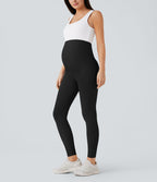 Legging de yoga de maternité Softlyzero™ 7/8 ultra taille haute avec poches latérales et dos croisé - Protection UV UPF50+