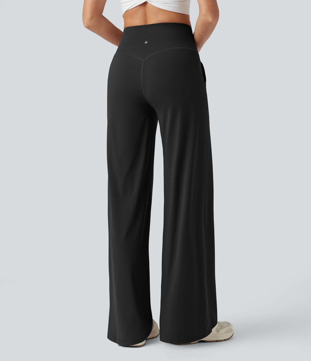 Pantalon de yoga large Halara UltraSculpt™ taille haute gainant avec poches