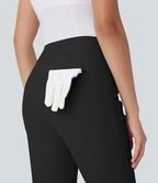 Pantalon de golf taille moyenne à séchage rapide avec multiples poches, fentes et coupe fuselée-Poche pour tee de golf-UPF40+