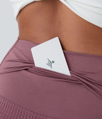 Shorts 2' Casual 2 en1 Taille Haute Empiècement en Maille dans le Dos et Poches