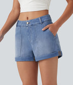 Short en jean Halara Flex™ taille basse décontracté 7,5 cm avec poches
