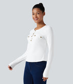 Haut col henley manches longues