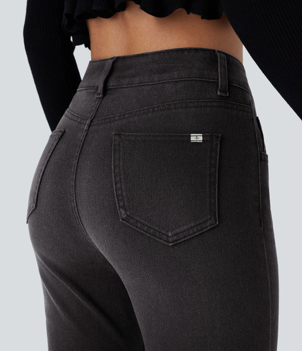 Jean skinny 7/8 décontracté taille mi-haute Halara Flex™ avec poches à enfiler