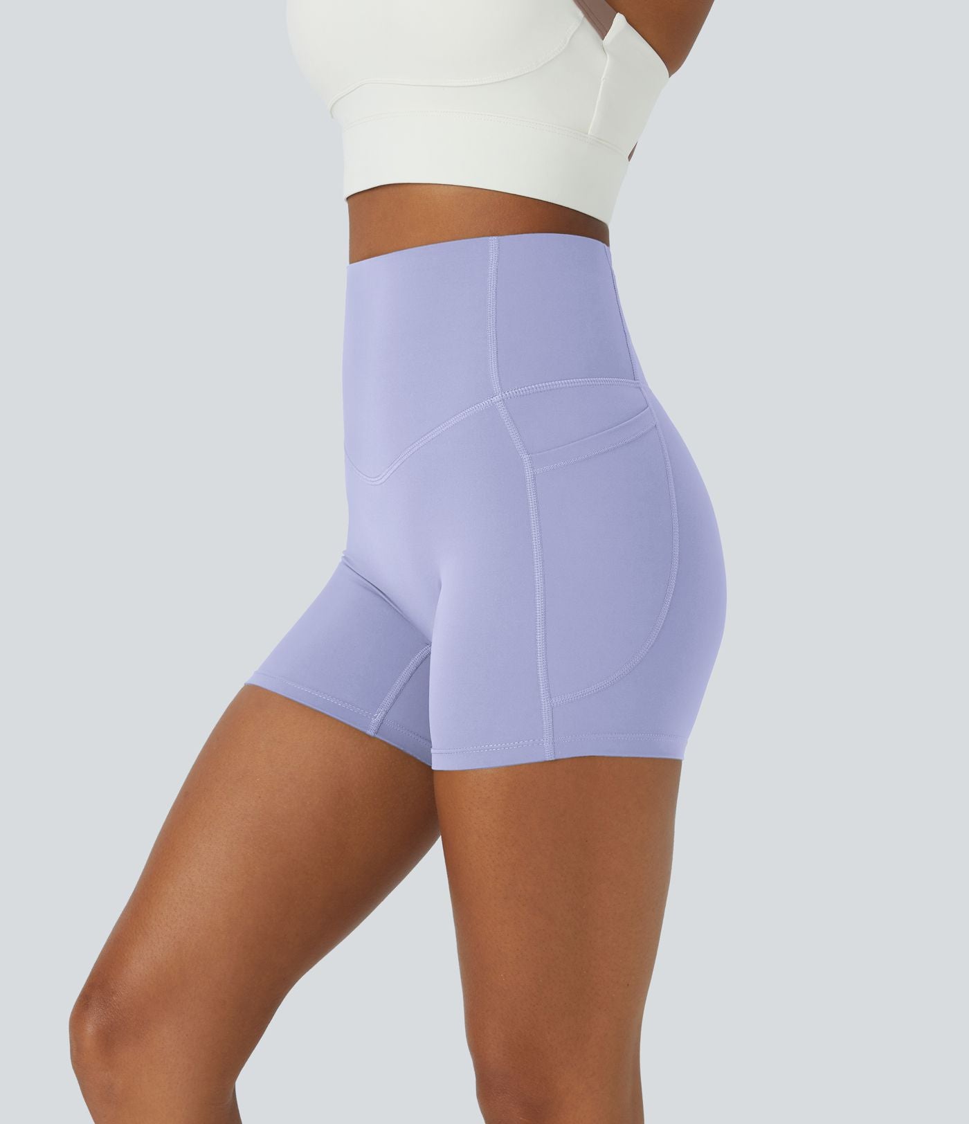 Short cycliste d'entraînement gainant taille haute UltraSculpt™ SoCinched à poches latérales 12,5 cm