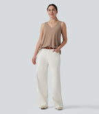 Débardeur casual ample col V avec brassière intégrée