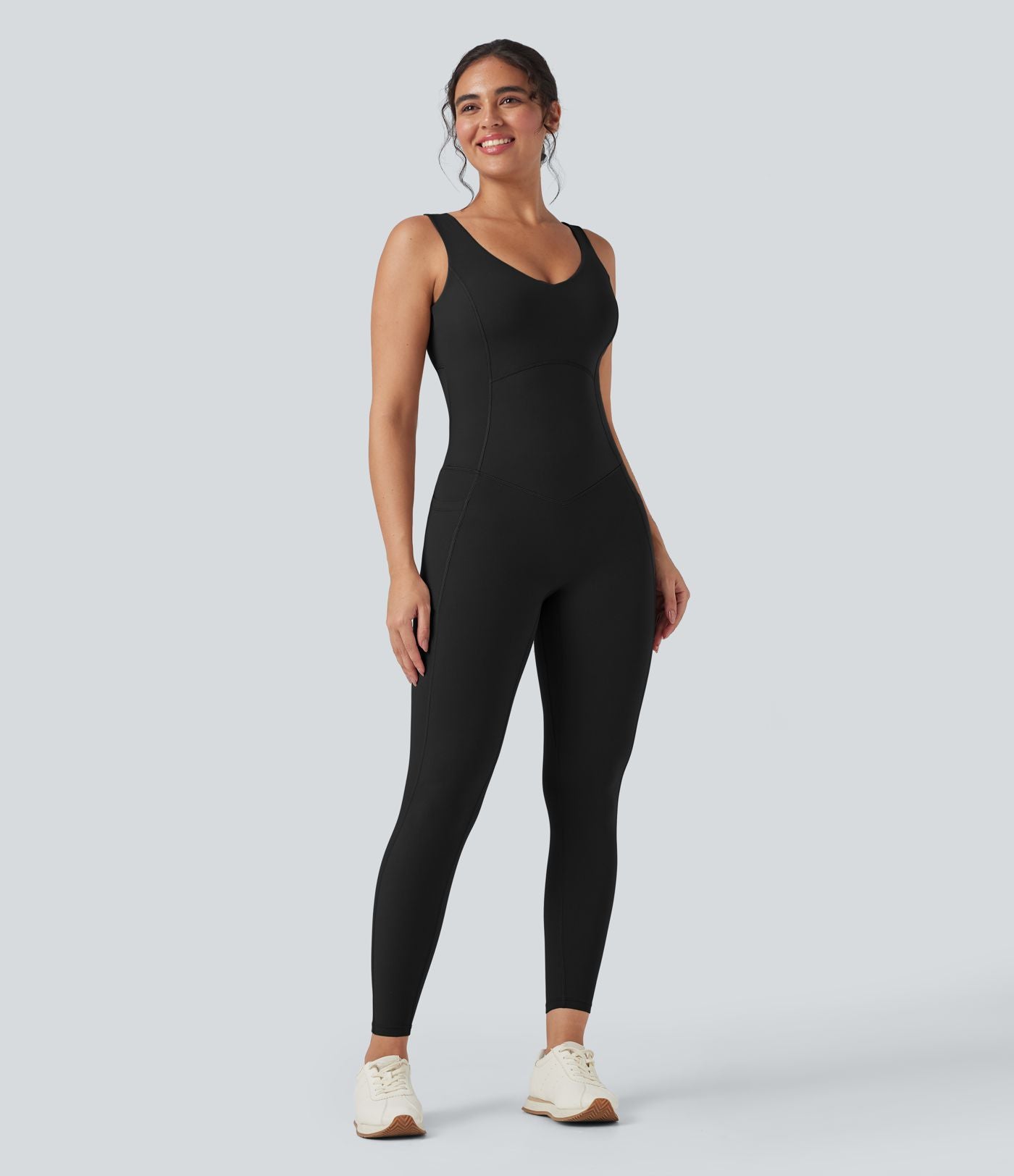 Combinaison de sport Halara UltraSculpt™ col V gainante push-up à poches