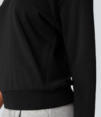 Sweat-shirt coton col rond manches longues avec poches