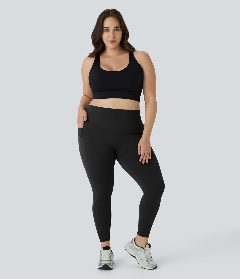 Legging d'entraînement gainant galbant taille haute grande taille avec effet scrunch et poches Halara UltraSculpt™
