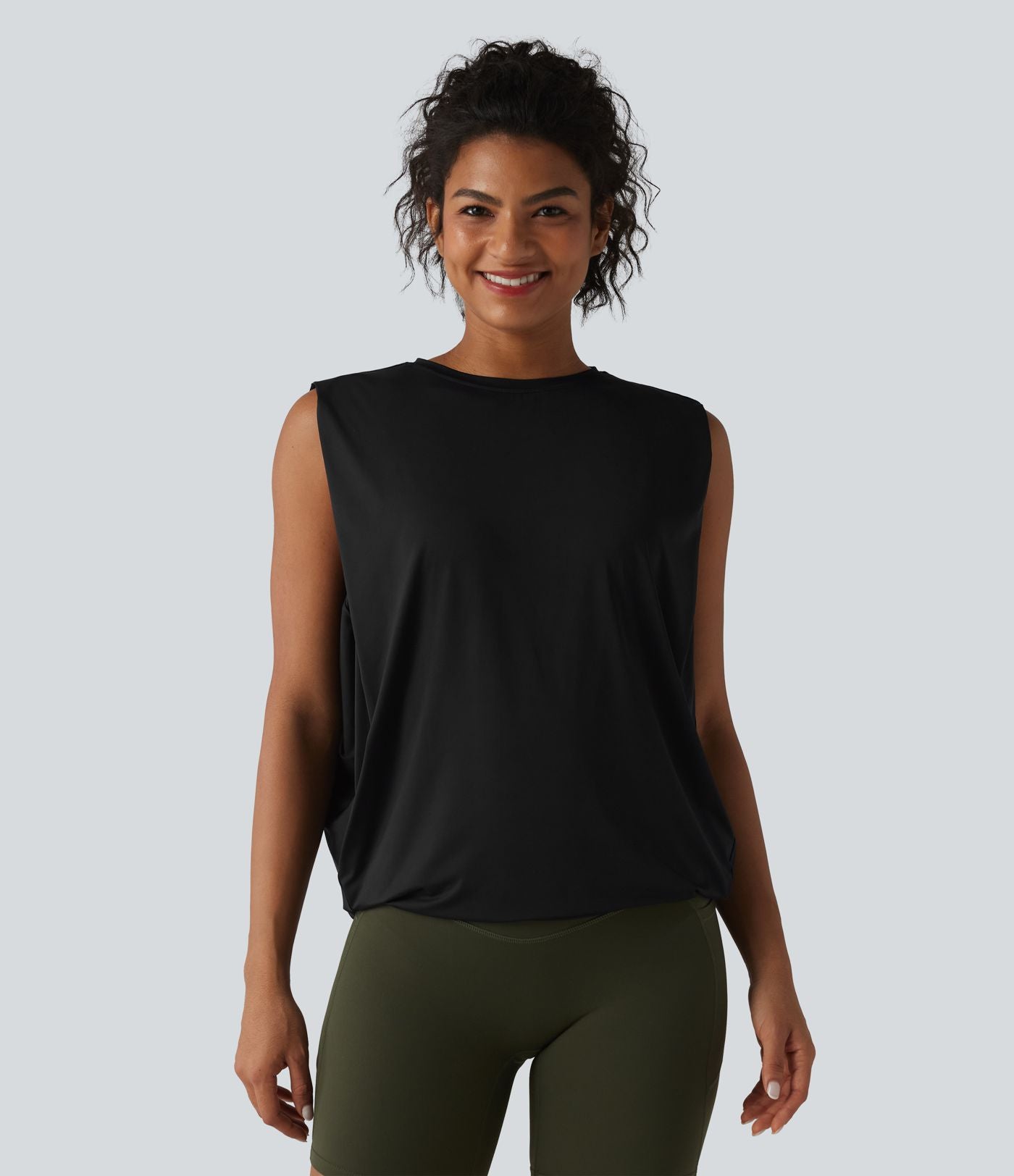 Débardeur de yoga col rond croisé effet frais InstantCool, protection solaire UPF50+