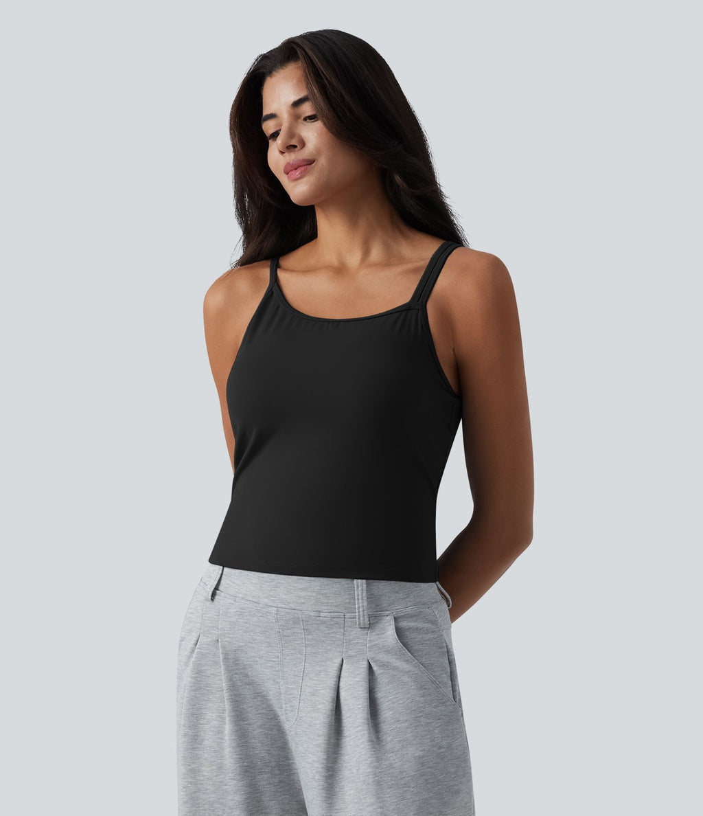 Débardeur casual SoftlyZero™ Plush à encolure asymétrique avec soutien-gorge intégré