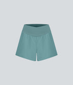 Breezeful™ Shorts 10cm Yoga Séchage Rapide 2 en 1 Taille Haute Poches Latérales Croisées