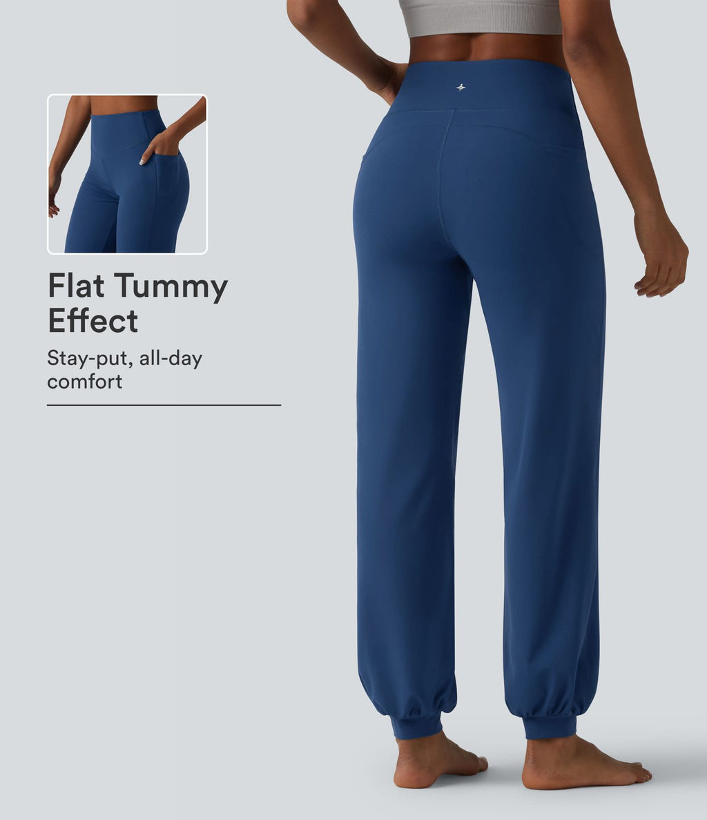 Jogging Halara Ultrasculpt™ taille haute gainant ventre plat avec poches