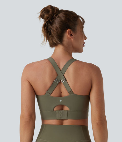 Brassière de sport push-up maintien moyen bretelles croisées ajustables Halara UltraSculpt™ bonnets E-G