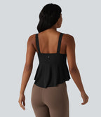 Halara UltraSculpt™ Débardeur de yoga col V push-up coussinets non amovibles ourlet à volants