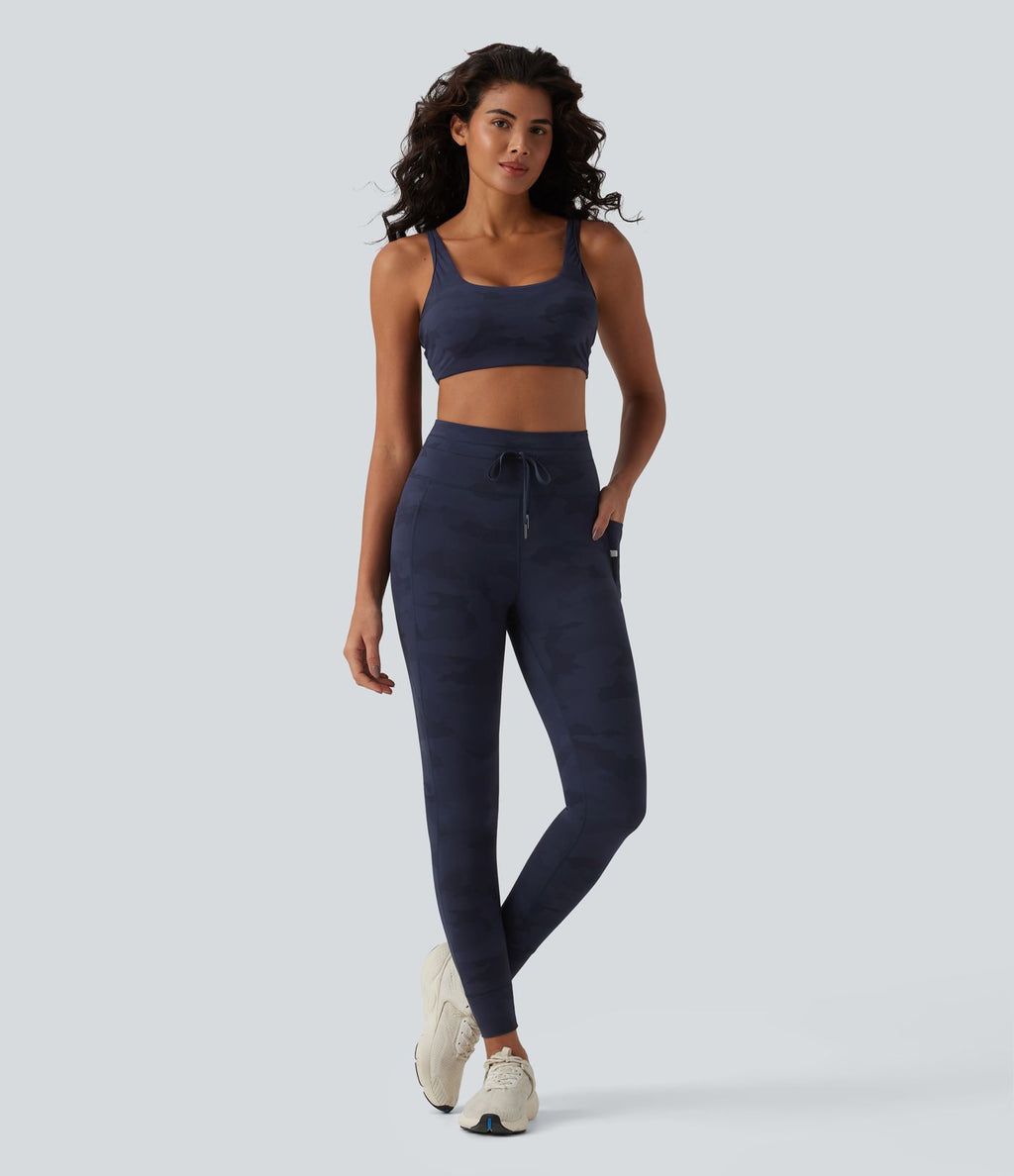 Legging yoga Halara UltraSculpt™ imprimé camouflage taille haute avec cordon de serrage et poches