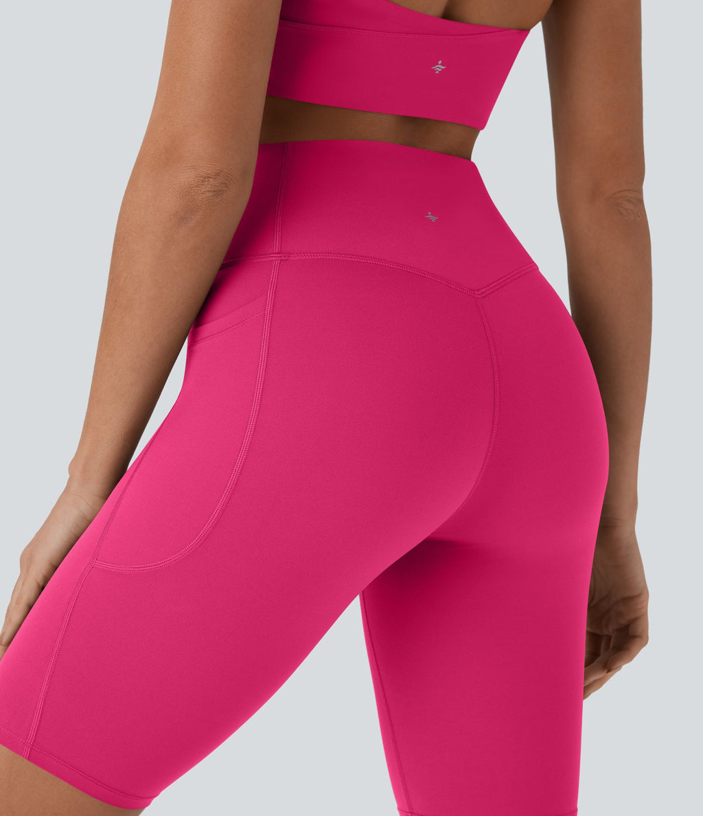 Short cycliste 22,8 cm d'entraînement gainant taille haute avec poches Halara UltraSculpt™